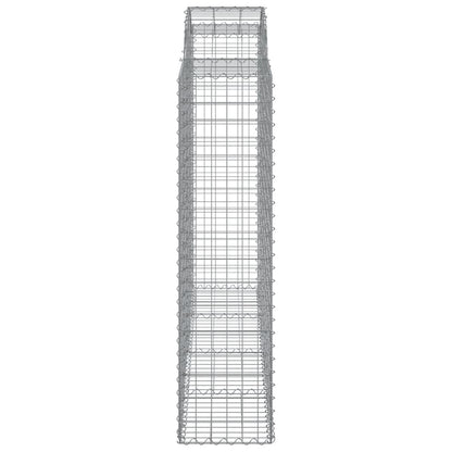 Gabionen Mit Hochbogen 5 Stk. 200X50X160/180Cm Verzinktes Eisen