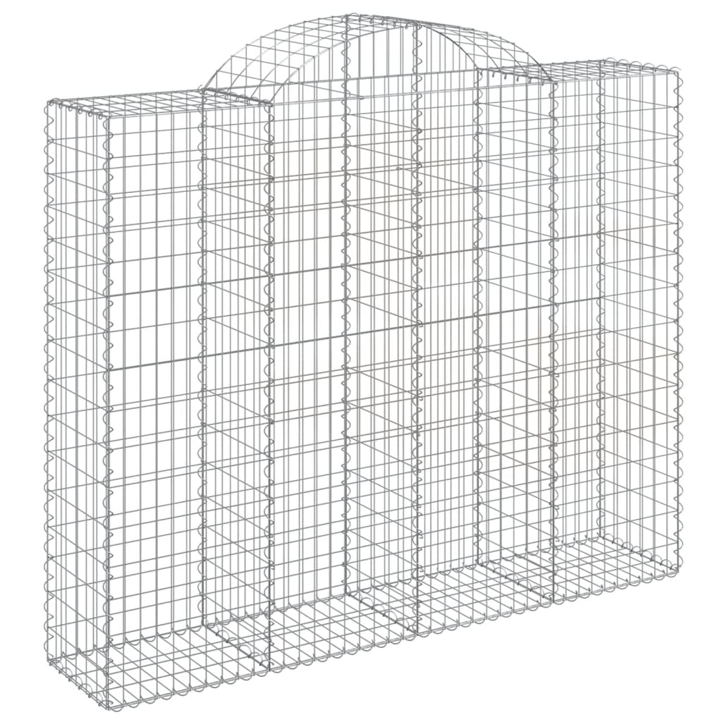 Gabionen Mit Hochbogen 6 Stk. 200X50X160/180Cm Verzinktes Eisen