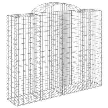 Gabionen Mit Hochbogen 6 Stk. 200X50X160/180Cm Verzinktes Eisen