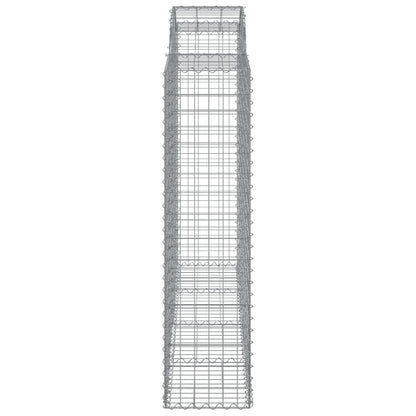 Gabionen Mit Hochbogen 7 Stk. 200X50X160/180Cm Verzinktes Eisen