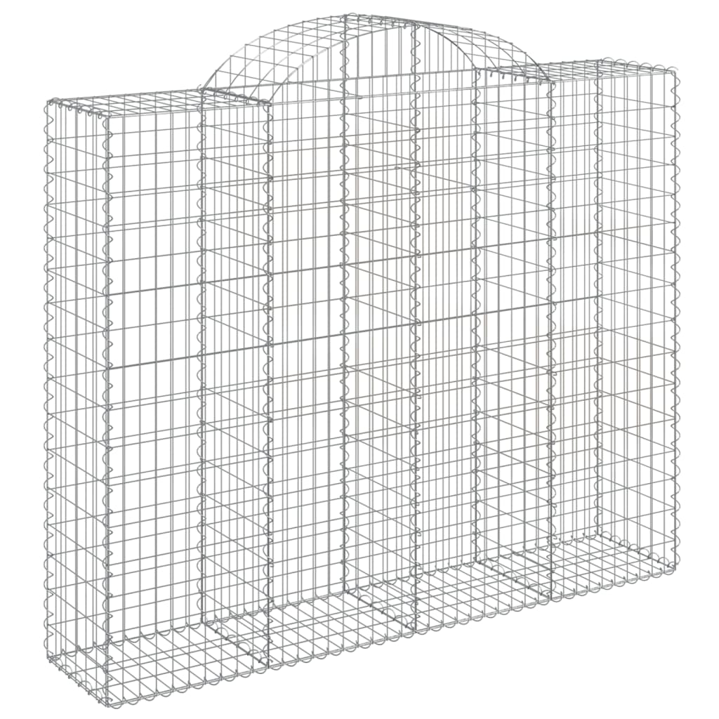 Gabionen Mit Hochbogen 8 Stk. 200X50X160/180Cm Verzinktes Eisen