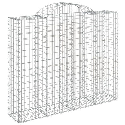 Gabionen Mit Hochbogen 8 Stk. 200X50X160/180Cm Verzinktes Eisen