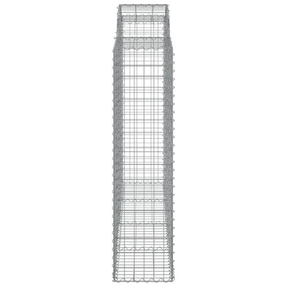 Gabionen Mit Hochbogen 8 Stk. 200X50X160/180Cm Verzinktes Eisen