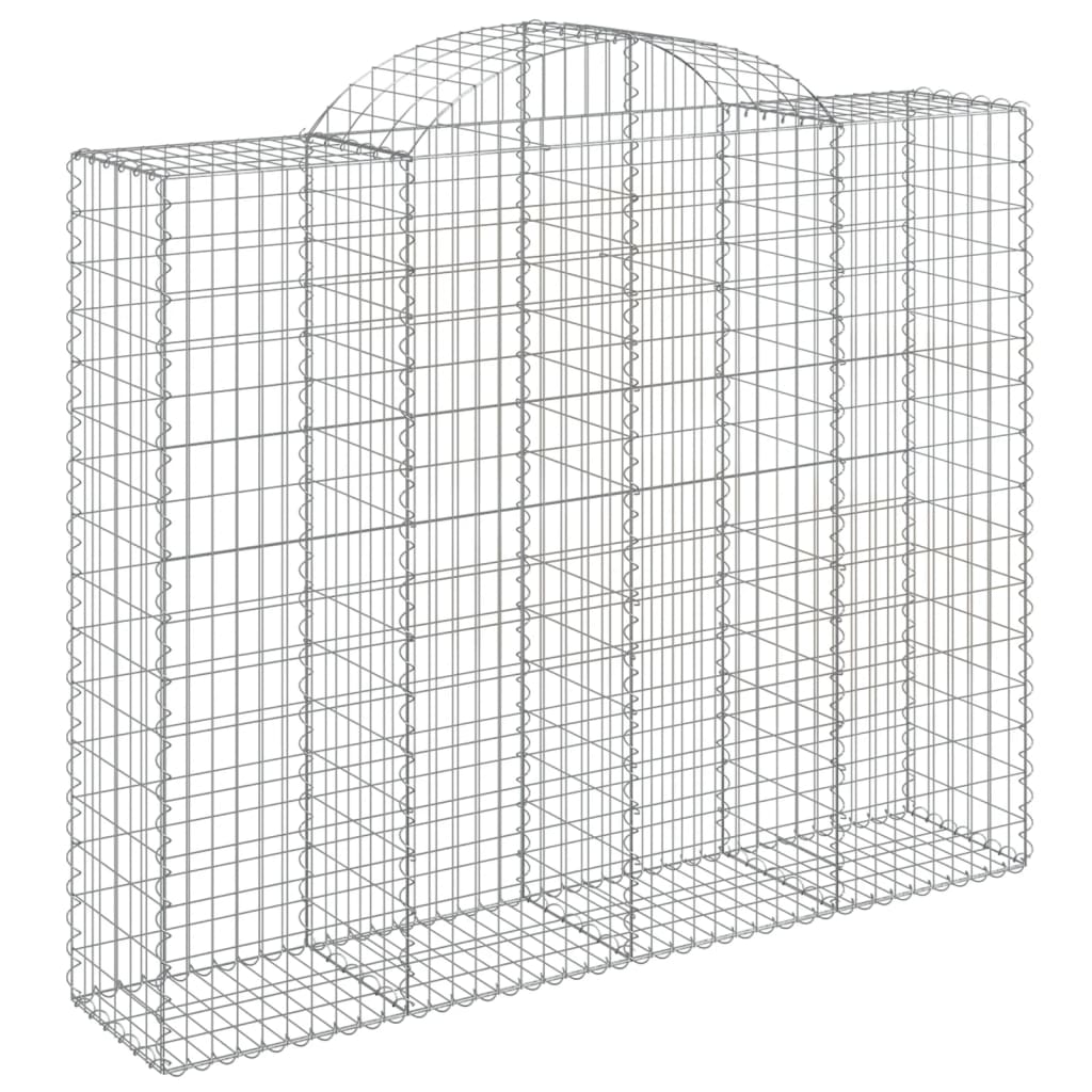 Gabionen Mit Hochbogen 10Stk. 200X50X160/180Cm Verzinktes Eisen