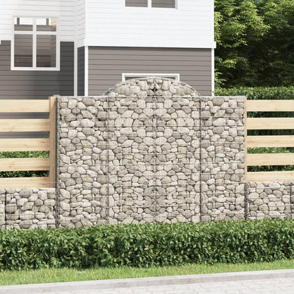 Gabionen Mit Hochbogen 14Stk. 200X50X160/180Cm Verzinktes Eisen