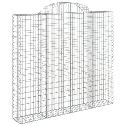 Gabionen Mit Hochbogen 4 Stk. 200X50X180/200Cm Verzinktes Eisen