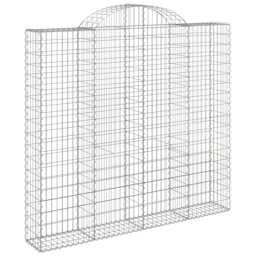 Gabionen Mit Hochbogen 5 Stk. 200X50X180/200Cm Verzinktes Eisen