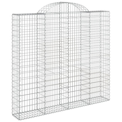 Gabionen Mit Hochbogen 5 Stk. 200X50X180/200Cm Verzinktes Eisen