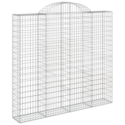 Gabionen Mit Hochbogen 6 Stk. 200X50X180/200Cm Verzinktes Eisen