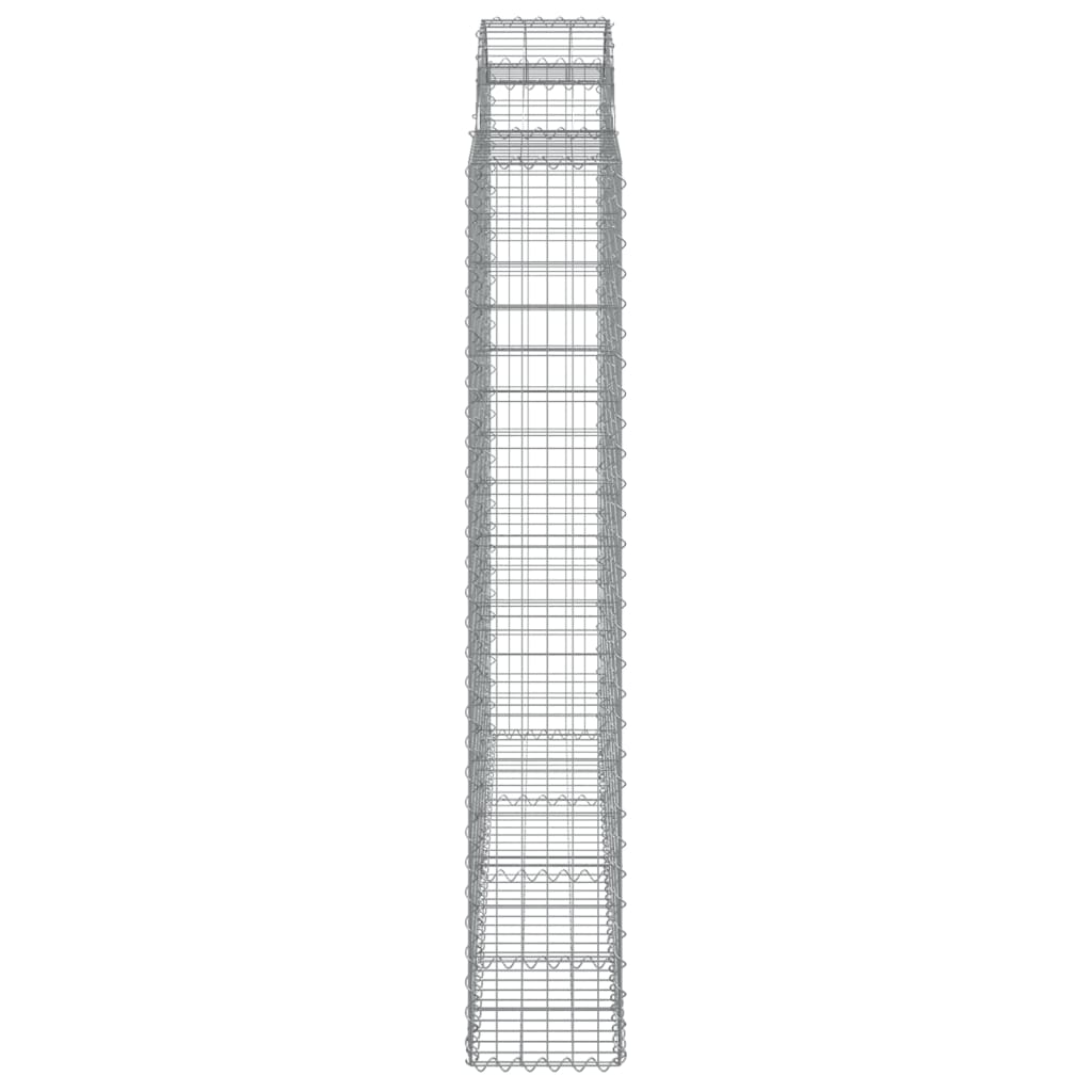Gabionen Mit Hochbogen 6 Stk. 200X50X180/200Cm Verzinktes Eisen