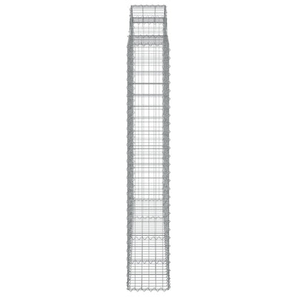 Gabionen Mit Hochbogen 6 Stk. 200X50X180/200Cm Verzinktes Eisen