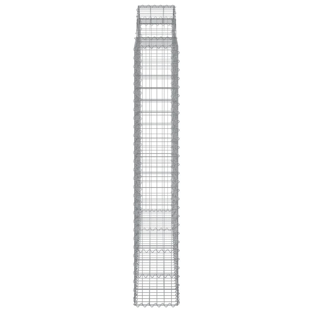 Gabionen Mit Hochbogen 7 Stk. 200X50X180/200Cm Verzinktes Eisen