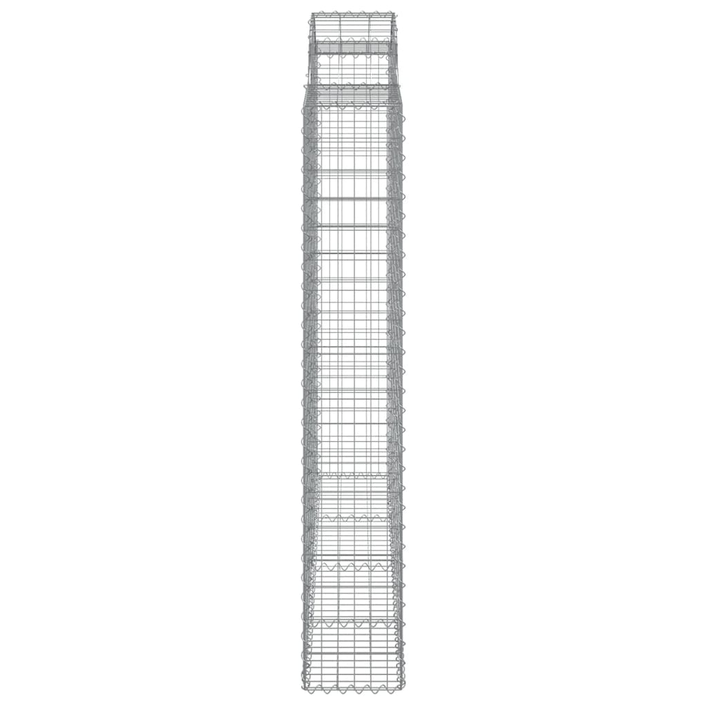 Gabionen Mit Hochbogen 9 Stk. 200X50X180/200Cm Verzinktes Eisen