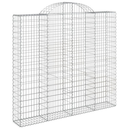 Gabionen Mit Hochbogen 20Stk. 200X50X180/200Cm Verzinktes Eisen
