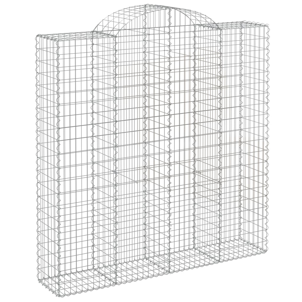 Gabionen Mit Hochbogen 2 Stk. 200X50X200/220Cm Verzinktes Eisen