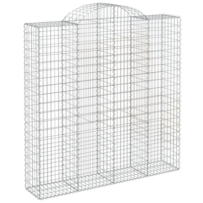 Gabionen Mit Hochbogen 7 Stk. 200X50X200/220Cm Verzinktes Eisen