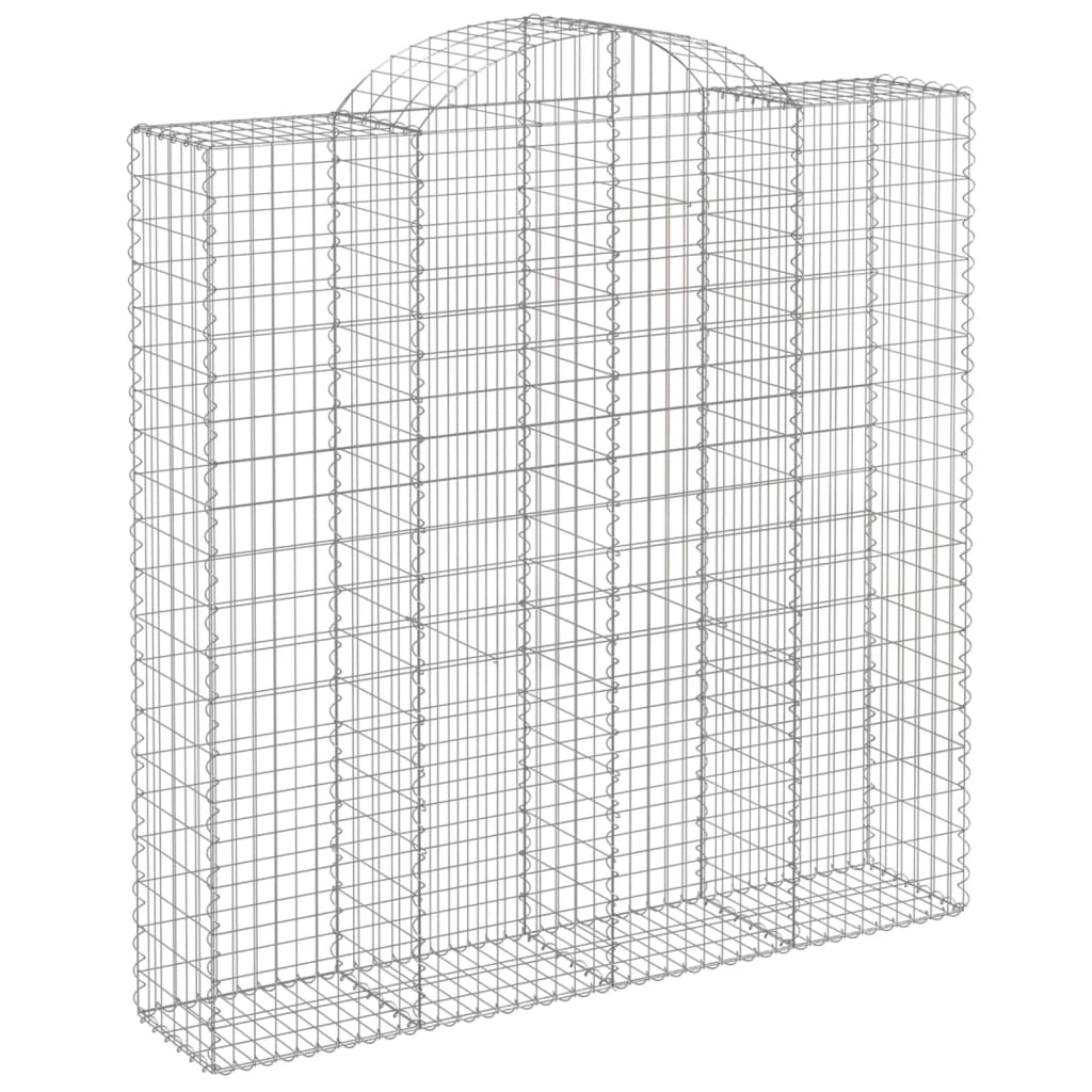 Gabionen Mit Hochbogen 8 Stk. 200X50X200/220Cm Verzinktes Eisen