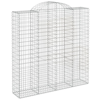 Gabionen Mit Hochbogen 10Stk. 200X50X200/220Cm Verzinktes Eisen