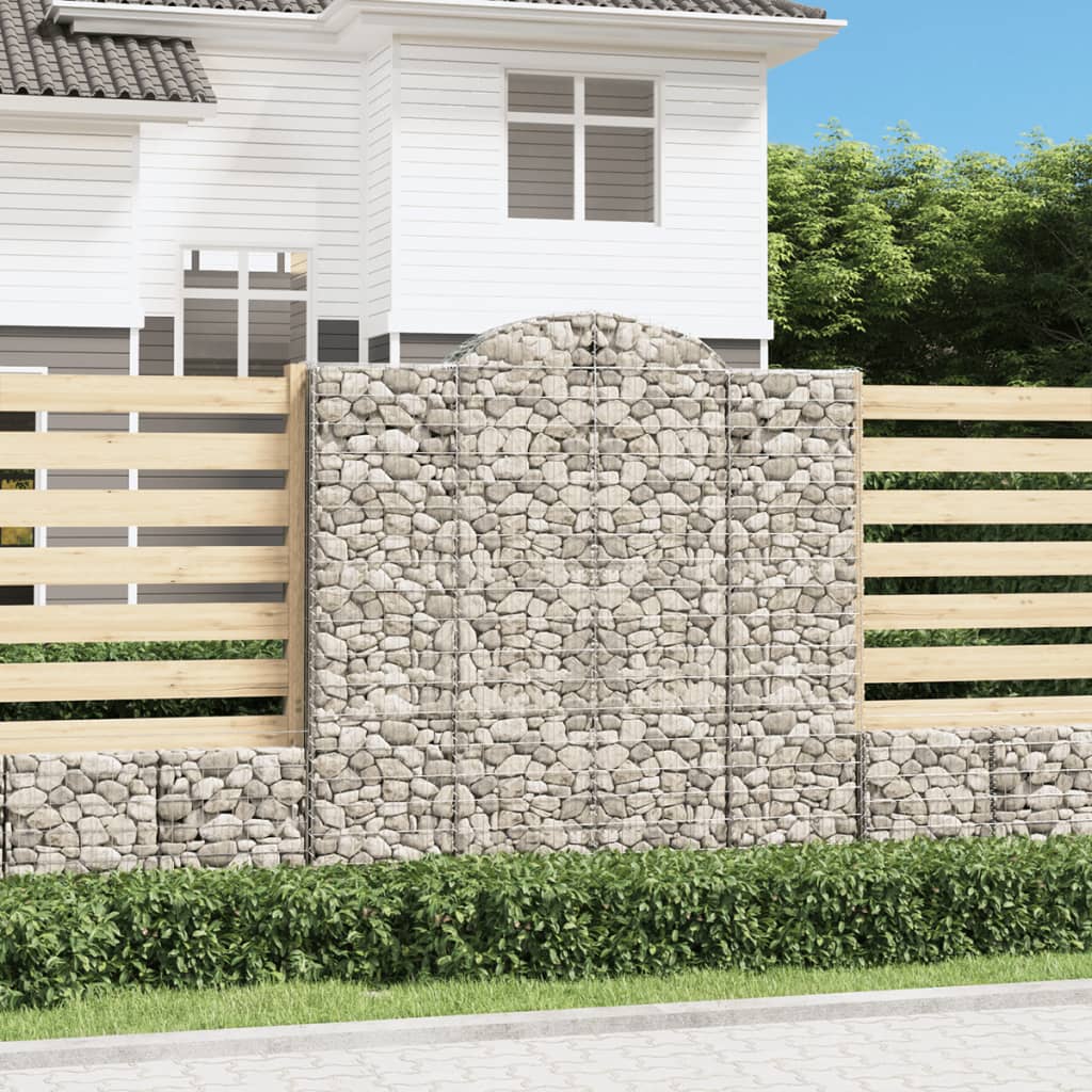 Gabionen Mit Hochbogen 10Stk. 200X50X200/220Cm Verzinktes Eisen