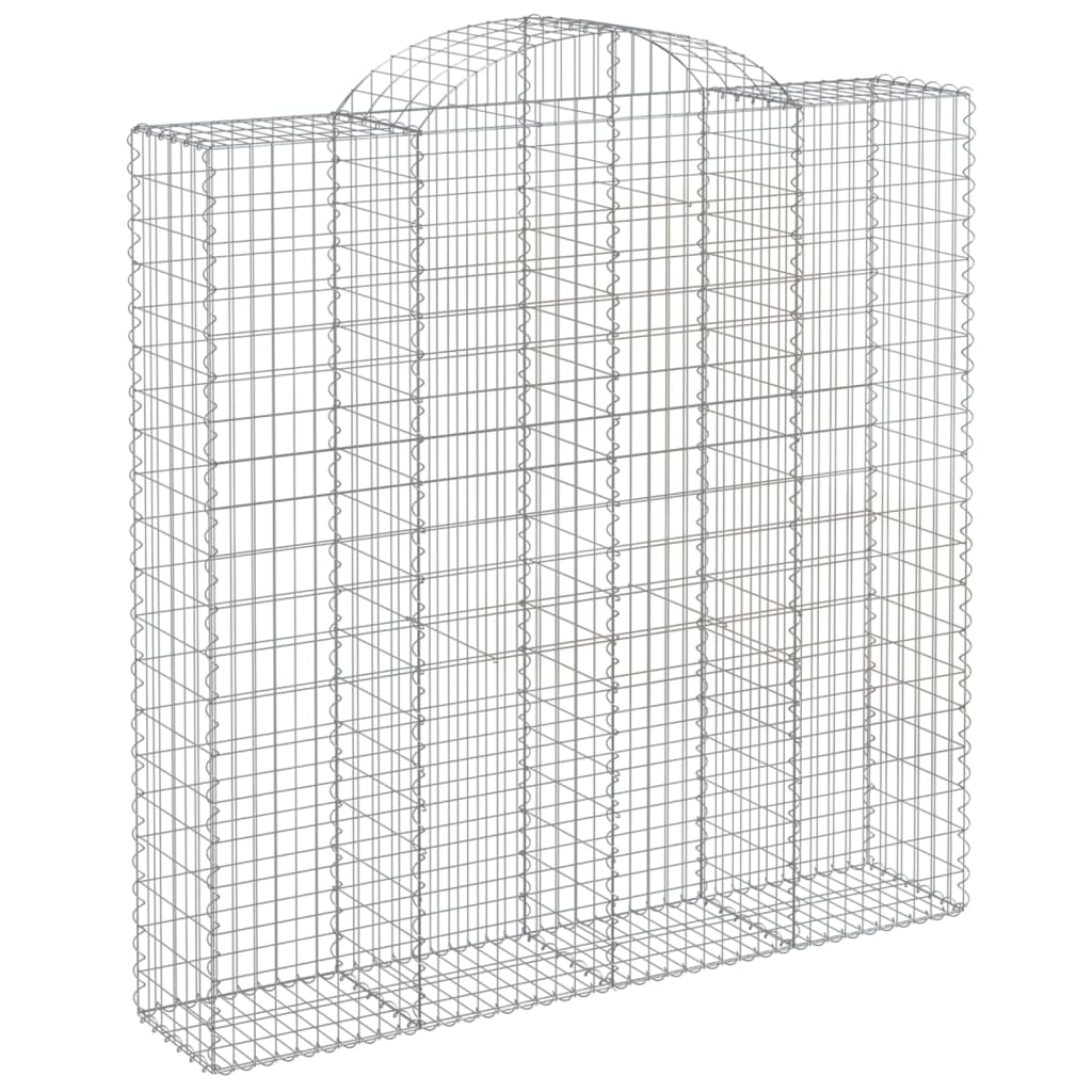 Gabionen Mit Hochbogen 12Stk. 200X50X200/220Cm Verzinktes Eisen