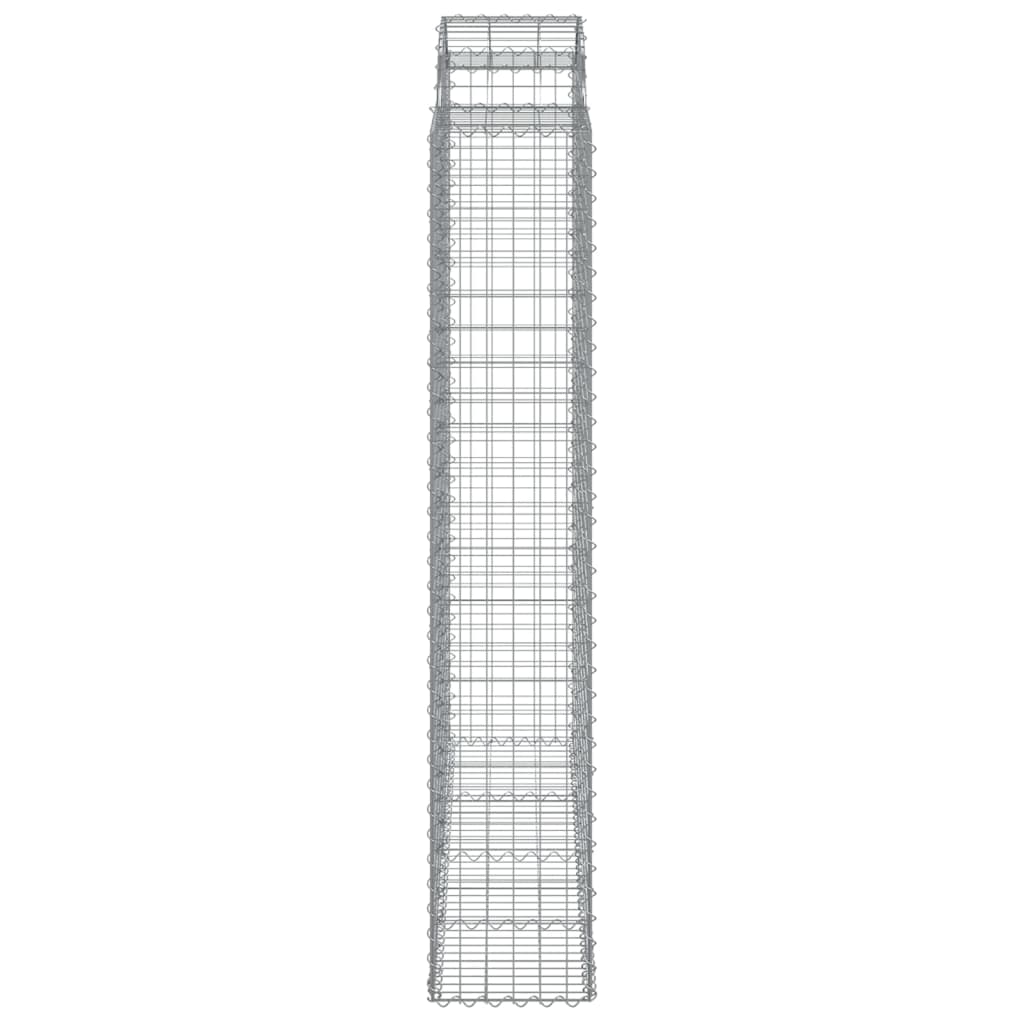 Gabionen Mit Hochbogen 7 Stk. 200X50X220/240Cm Verzinktes Eisen