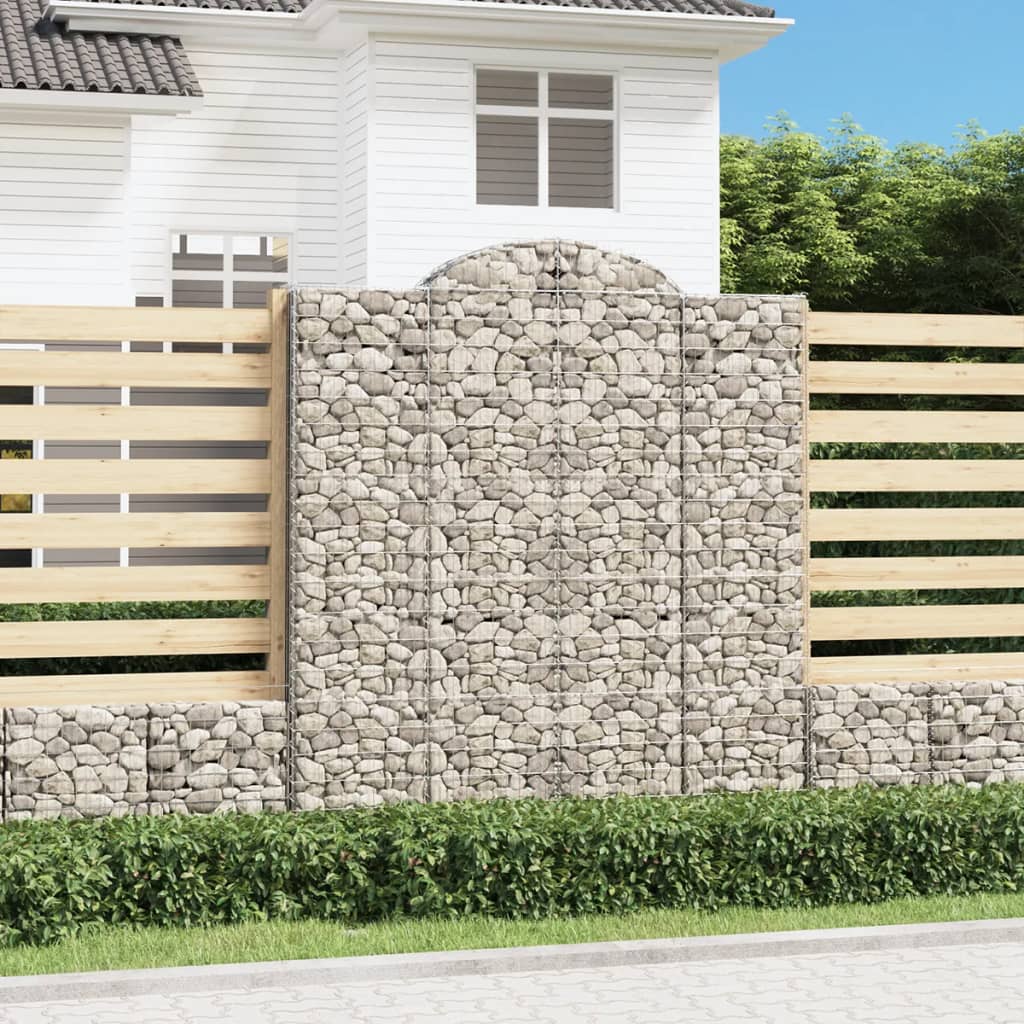 Gabionen Mit Hochbogen 10Stk. 200X50X220/240Cm Verzinktes Eisen