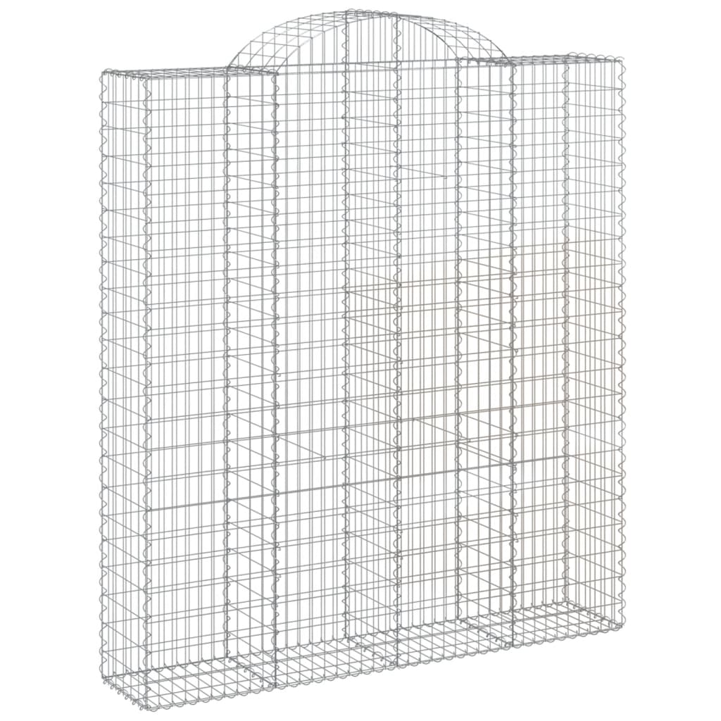 Gabionen Mit Hochbogen 12Stk. 200X50X220/240Cm Verzinktes Eisen