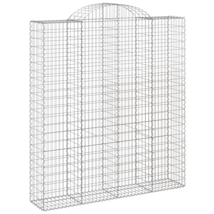 Gabionen Mit Hochbogen 13Stk. 200X50X220/240Cm Verzinktes Eisen