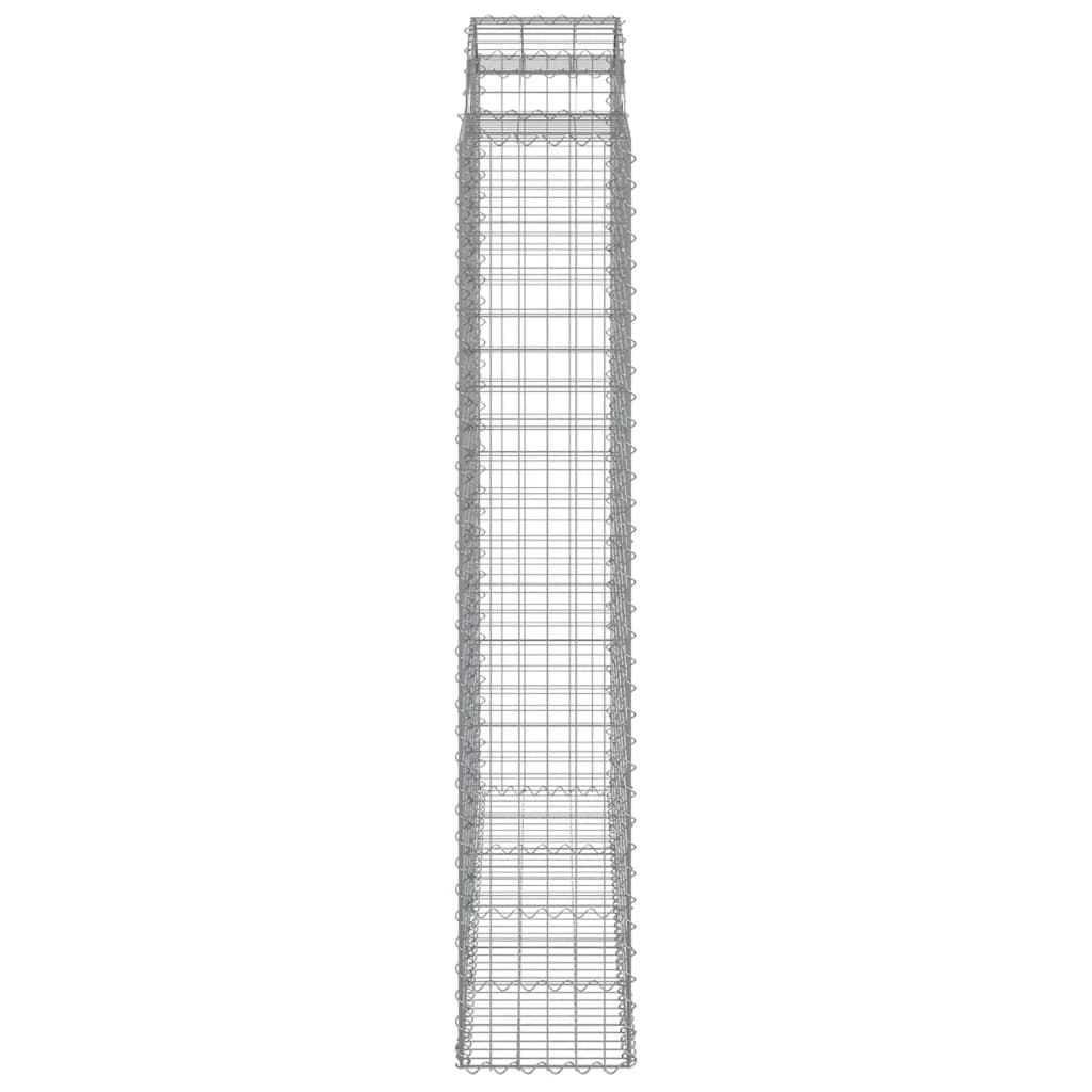 Gabionen Mit Hochbogen 13Stk. 200X50X220/240Cm Verzinktes Eisen