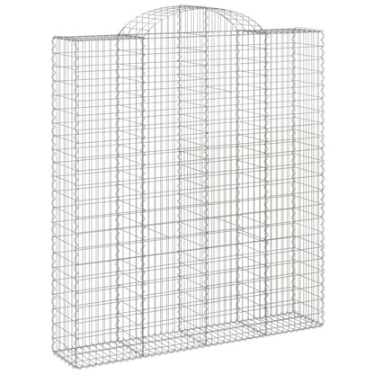 Gabionen Mit Hochbogen 14Stk. 200X50X220/240Cm Verzinktes Eisen