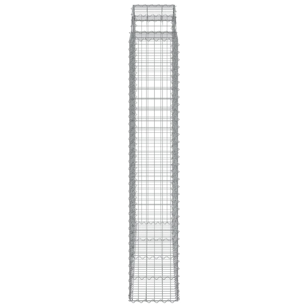 Gabionen Mit Hochbogen 14Stk. 200X50X220/240Cm Verzinktes Eisen