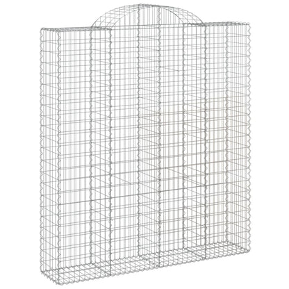 Gabionen Mit Hochbogen 18Stk. 200X50X220/240Cm Verzinktes Eisen