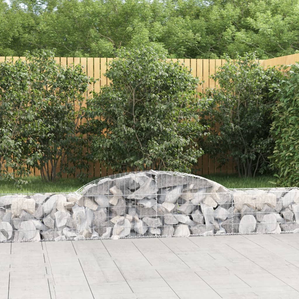 Gabionen Mit Hochbogen 3 Stk. Verzinktes Eisen