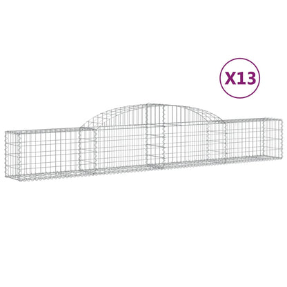 Gabionen Mit Hochbogen 13 Stk. 300X30X40/60 Cm Verzinktes Eisen