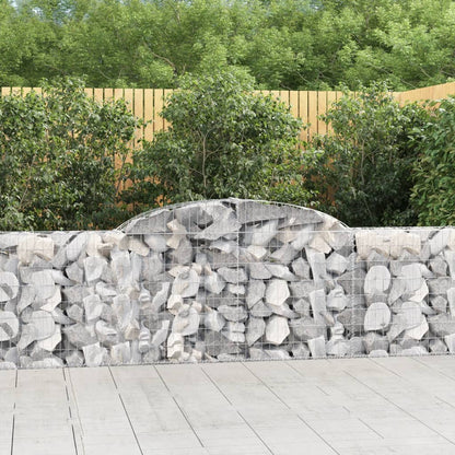 Gabionen Mit Hochbogen 10 Stk. 300X30X80/100Cm Verzinktes Eisen