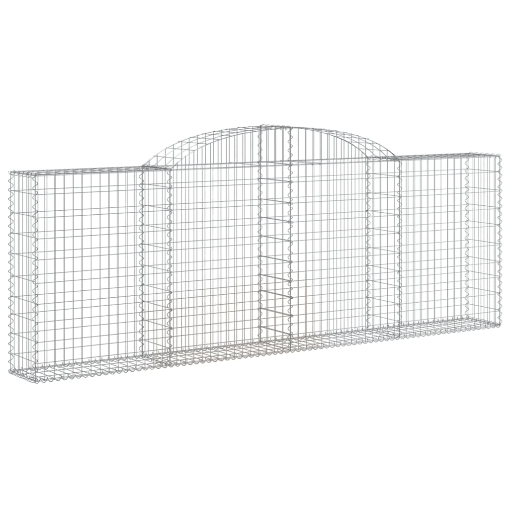 Gabionen Mit Hochbogen 4 Stk. 300X30X100/120Cm Verzinktes Eisen