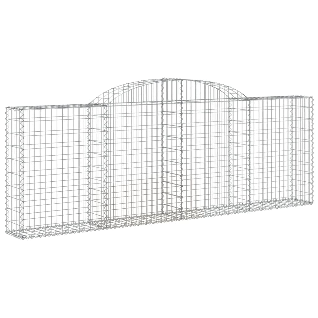 Gabionen Mit Hochbogen 5 Stk. 300X30X100/120Cm Verzinktes Eisen