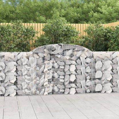 Gabionen Mit Hochbogen 12 Stk 300X30X100/120Cm Verzinktes Eisen