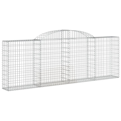 Gabionen Mit Hochbogen 17 Stk 300X30X100/120Cm Verzinktes Eisen
