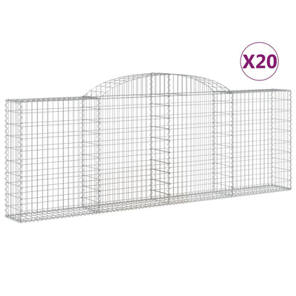 Gabionen Mit Hochbogen 20 Stk 300X30X100/120Cm Verzinktes Eisen