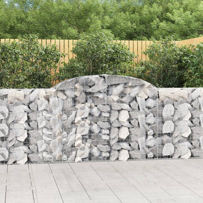 Gabionen Mit Hochbogen 30 Stk 300X30X100/120Cm Verzinktes Eisen