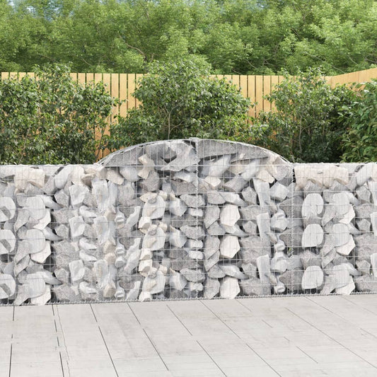 Gabionen Mit Hochbogen 30 Stk 300X30X100/120Cm Verzinktes Eisen