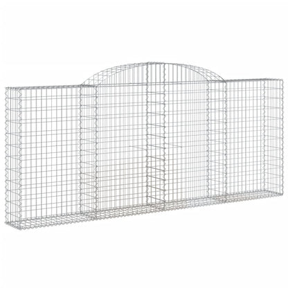Gabionen Mit Hochbogen 5 Stk. 300X30X120/140Cm Verzinktes Eisen