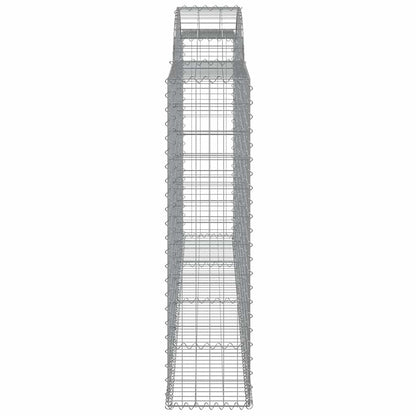 Gabionen Mit Hochbogen 9 Stk. 300X30X120/140Cm Verzinktes Eisen