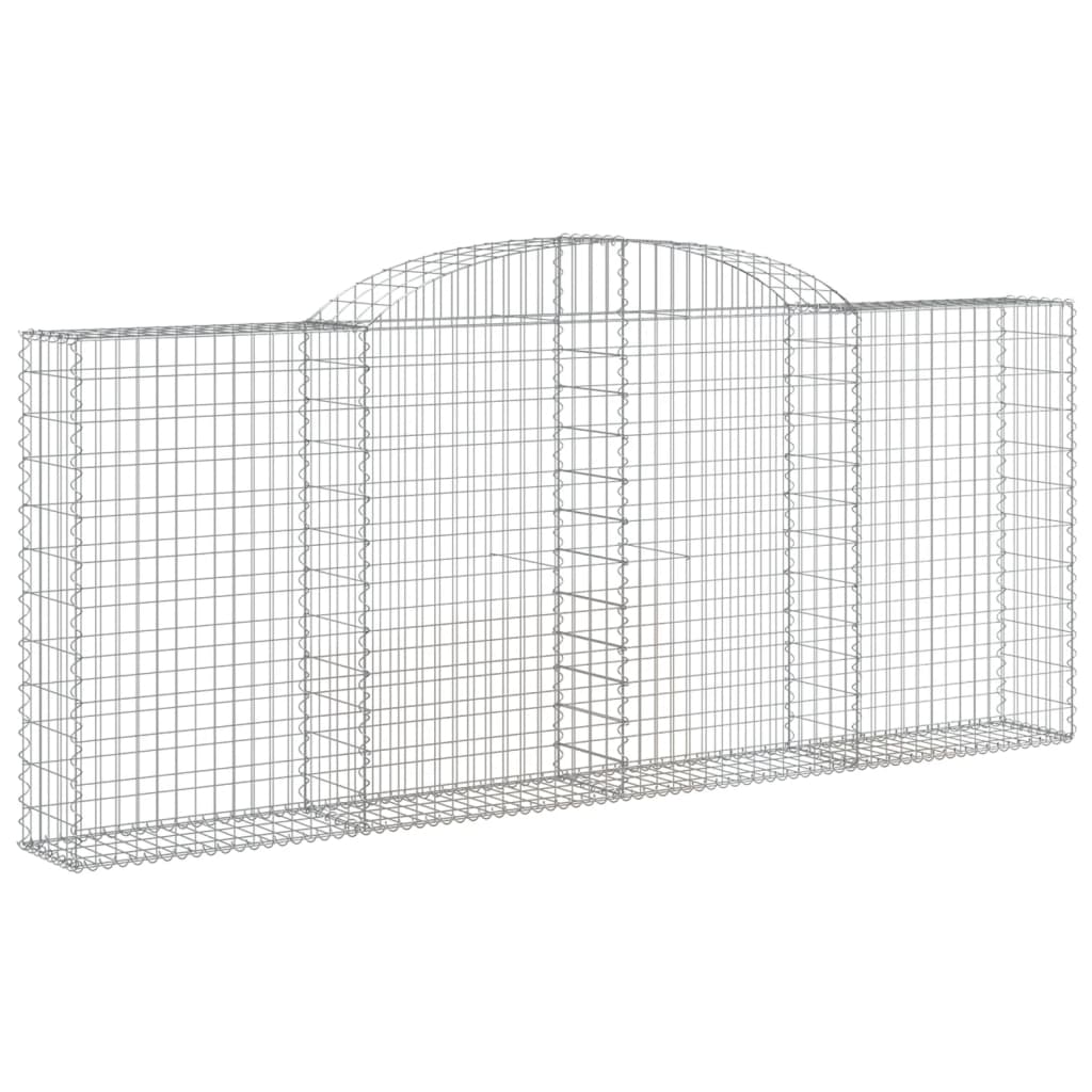 Gabionen Mit Hochbogen 12 Stk 300X30X120/140Cm Verzinktes Eisen