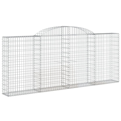 Gabionen Mit Hochbogen 13 Stk 300X30X120/140Cm Verzinktes Eisen