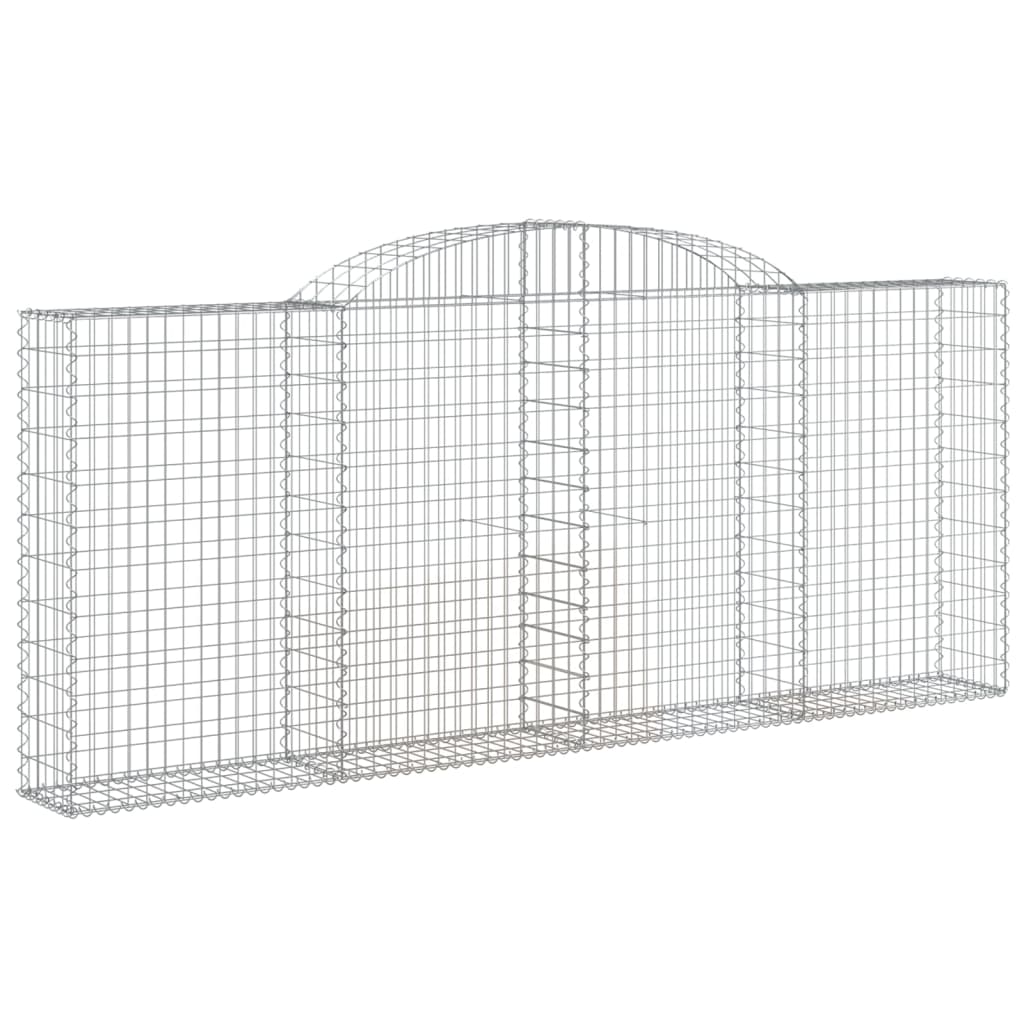 Gabionen Mit Hochbogen 15 Stk 300X30X120/140Cm Verzinktes Eisen