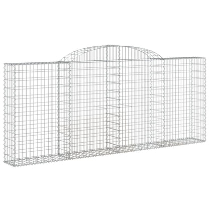 Gabionen Mit Hochbogen 20 Stk 300X30X120/140Cm Verzinktes Eisen