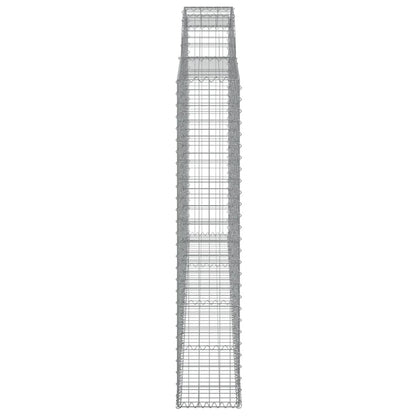Gabionen Mit Hochbogen 2 Stk. 300X30X160/180Cm Verzinktes Eisen