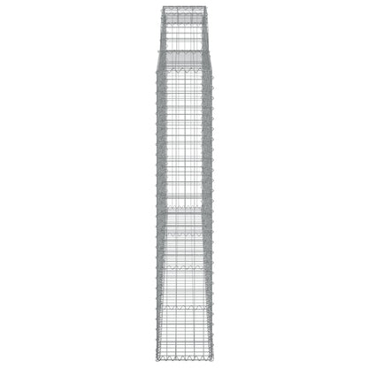 Gabionen Mit Hochbogen 3 Stk. 300X30X160/180Cm Verzinktes Eisen